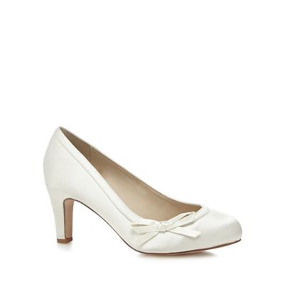 Ivory bow detail wide fit court shoes